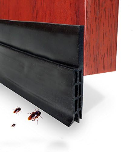 Cooljun Under Door Sweep Weather Stripping Door Practical Draft Stopper Door Bottom Seal Strip (Black)