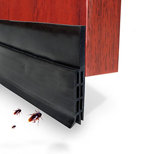Cooljun Under Door Sweep Weather Stripping Door Practical Draft Stopper Door Bottom Seal Strip (Black)