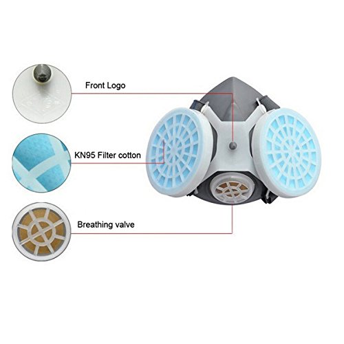 Latinaric New Sports Weiß Spray Respirator Gas Sicherheit Anti Staub Chemical Spray Maske - 6