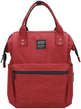 HEYI Diaper Bag Backpack with Insulated Pockets and Waterproof Fabric,Multi-function Nappy Changing Bag - Large,Fashion,Durable (Red)