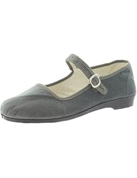 Samt-Ballerina CHINA FLAT grey