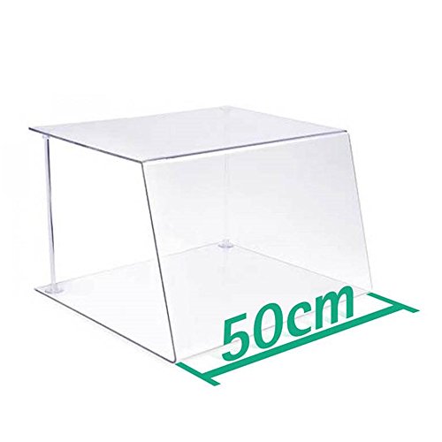 A+H Kunststoffe Spuckschutz Hustenschutz Typ 1 für die Gastronomie aus PETG – Verkaufstheke und Kuchen-Vitrine Glas Klar – Länge 50cm / Stärke 4mm - 6