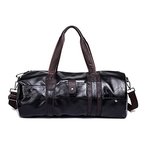 Preisvergleich Produktbild WHWH Casual Handtasche Umhängetasche Gepäcktasche Zylindertasche Herren Fitness Tasche Training Herren Tasche Sport Reisetasche,Black-OneSize