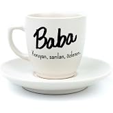 PALTO TASARIM Baba Krem T&uuml;rk Kahvesi Fincanı - Hediye Seramik T&uuml;rk Kahvesi Fincanı