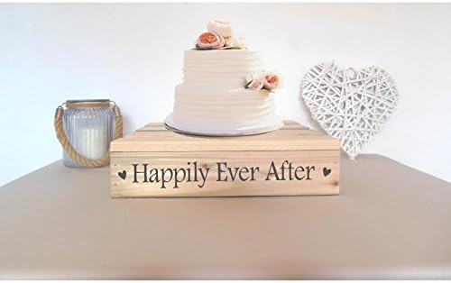 18" Square Wooden Rustic Wedding Cake Stand - Personalised - 1 or 2 tier