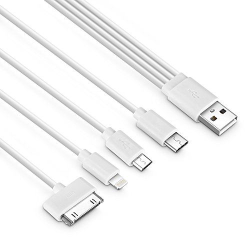 Ladekabel 4 in 1 USB Kabel Multi Mehrfach Adapter Kabel - Lightning für iPhone - Micro USB Samsung, Sony, LG, Nokia, HTC, etc. - Micro USB Galaxy S7, S6, Note 3 Typ C Thunderbold für Google Pixel