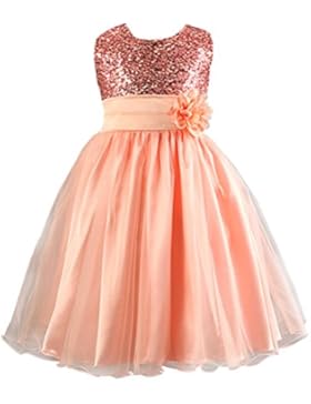 SMITHROAD Kinder Mädchen Prinzessin Kleid Festlich Hochzeit Weihnachten Tüll mit Pailletten und Gürtel Ärmellos