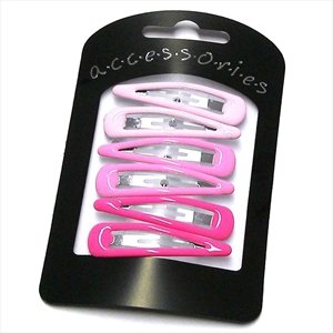 6 Piece Pink Tone Snap Clip - 5cm