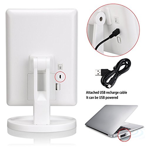 Beleuchteter LED Kosmetikspiegel Make Up Spiegel Kosmetik Standspiegel Schminkspiegel mit 10 Fach Vergrößerung Spot Mirror 36 LEDs Weiß - 3