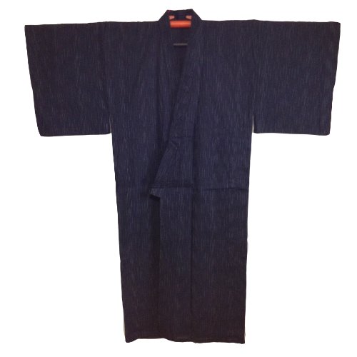 Edoten Men's Kimono Japan Shijira Weaving Yukata 703 Black L - 7