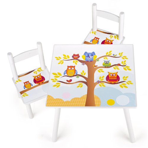 Owls Wooden Table And Chairs