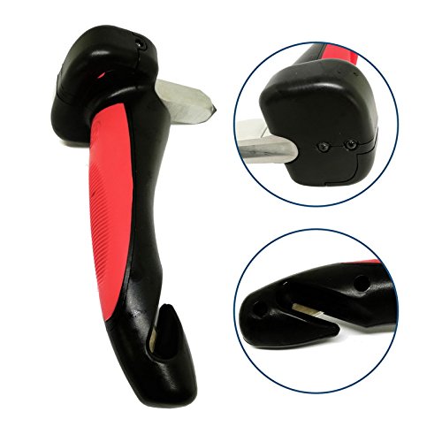 AUTOPKIO Car Handle, Auto Handgriff Unterstützung Auto Sicherheits Hammer Sicherheitsgurt Scherblock Fenster 3 in 1 Auto Cane Standing Stützgriff mit Taschenlampe - 8