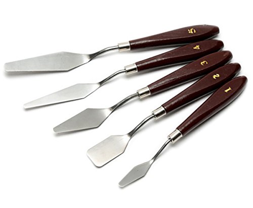 SUMERSHA Mal-Spachtel-Set Spachtel Messer Palette Messer Farbschaber Edelstahl für Malerei 5pcs