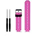 Produktbild Altsommer Bunter Farben Armbänder 22mm für Garmin Forerunner 220 230 235 630 620 Doppel Farben Silikon mit Vielen Luftlöchern Atmungsaktiv Sport Ersatzarmband für Herren Damen (Hot Pink)