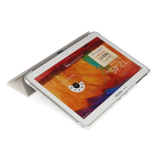 iHarbort® Samsung Galaxy Note 10.1 2014 Edition Hülle Case – Ultra Slim Leder Tasche Hülle Etui Schutzhülle Für Samsung Galaxy Note 10.1 Zoll 2014 Editon P600 P601 Case Holder mit automatischer Weckfunktion (Galaxy Note 10.1 2014 Edition, Weiß) - 4