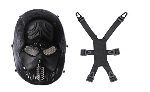 GES Skull Face Mask Airsoft Paintball Outdoor Full Military Protection Mask Halloween Costume Party BB Gun Cs War Game (Black) reviews GES Skull Face Mask Airsoft Paintball Outdoor Full Military Protection Mask Halloween Costume Party BB Gun Cs War Game (Black)