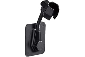 COLRID Soporte de la Ducha Universal, ABS Soporte Ducha, Soporte de Cabezal de Ducha, Autoadhesivo, No Requiere Herramientas, Impermeable, Ajustable, Rotating 360 Degrees, para el Cuarto de Baño (Negro)