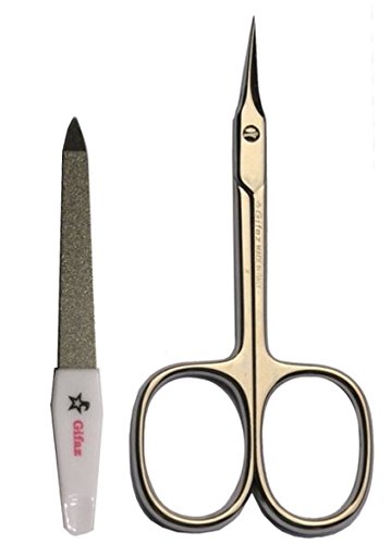 Gifaz - Cuticle scissors + Nail fiel Manicure Pedicure Kit Made in Italy