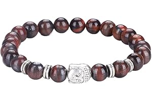 UEUC Tibetan Buddha Armband, Real Natural Stones 0,8 cm Tiger Eye Yoga Armband, Casual Armband für Frauen und Männer