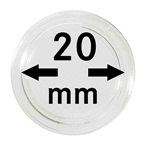 Coin capsules 20 mm (10 Pieces) [Lindner 2250020], special scratch-resistant surface - Inner diameter: 20 mm (2250020)
