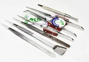 OSCAR Jewellery Gems Diamond Tweezers Holder Pickup Tool for Gems, Beads, Jewellery Making Kit 7pc