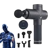 Oyria Handheld Personal Muscle Massage Gun,Deep Tissue Massager with 3 Speeds,Powerful Cordless Percussion Massage Gun,Portable Massage Device with 6 Massage Heads,Black
