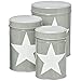 Produktbild Vorratsdose Star, Keksdose mit Stern, 3 Stück in verschiedenen Größen, grau, zum Aufbeawahren von Keksen und anderen Lebensmitteln