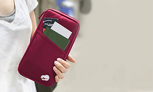 Passport and Document Travel Zip Wallet Organiser – Wine - 4