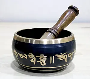 eSplanade - 5 inches - Singing Bowl Tibetan Buddhist Prayer Instrument With Striker Stick | OM Bell | OM Bowl | Meditation Bowl | Music Therapy