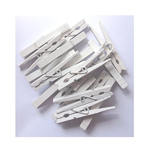 LWR Stellmotor Crafts Holz groß Wäscheklammern 3–5/40,6 cm 8,4 cm 30 Stück pro Packung weiß - 2