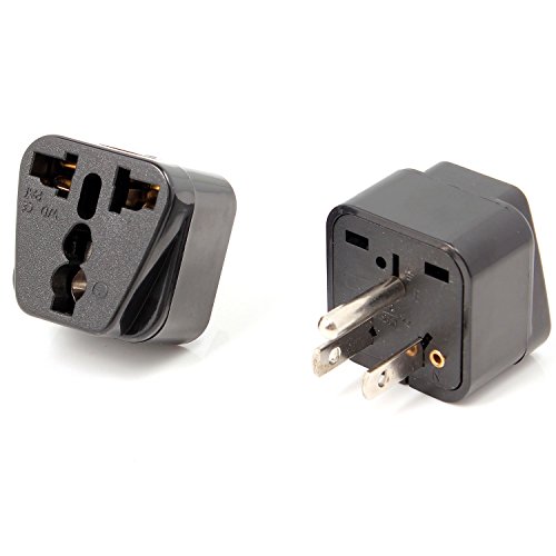 Neuftech 2x Reiseadapter stecker mit Schutzkontakt Buchse US/ USA auf Europa /Deutschland,UK,USA,Amerika ,Kanada ,China ,Mexiko,Thailand usw adapter