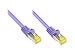 Produktbild Good Connections RJ45 Ethernet LAN Patchkabel mit Cat. 7 Rohkabel und Rastnasenschutz RNS, S/FTP, PiMF, halogenfrei, 500MHz, OFC, 10-Gigabit-fähig (10/100/1000/10000-Base-T Ethernet Netzwerke) - z.B. für Patchpanel, Switch, Router, Modem - violett, 1,5 m