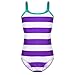 Produktbild Freebily Kinder Mädchen Badeanzug mit Spaghetti Schultergurte Einteiler Bademode Streifen Schwimmsuit Schwimmwear Violett 92/2 Jahre