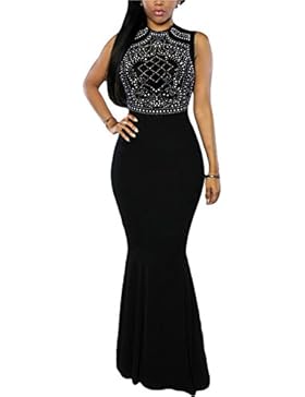 CoCo Fashion Damen Elegant Lang Meerjungfrauenkleid Abendkleid Maxikleid Cocktailkleid