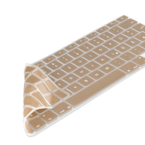 kwmobile Tastaturschutz Apple MacBook Air 13''/ Pro Retina 13''/ 15'' - QWERTZ Silikon Laptop Tastaturfolie - Notebook Tastaturschutzfolie Gold