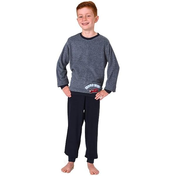 Schiesser Jungen Schlafanzug Bio-Baumwolle - Bequemer Pyjama Für Jungen
