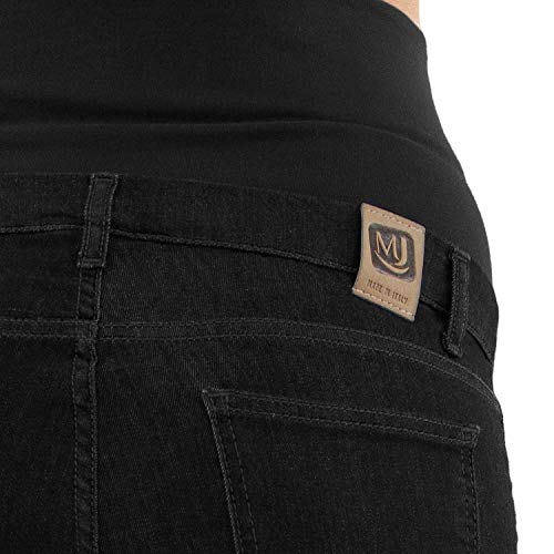 MAMAJEANS Skinny Fit Umstandsjeans, Grundlegende Jeggings Einfach Und Super Elastisch, Bequem Und Modisch - Made in Italy (XS, Schwarz) -