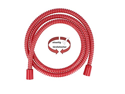 tecuro Kunststoff Brauseschlauch Duschschlauch rot 1,60 m (RAL 3003)