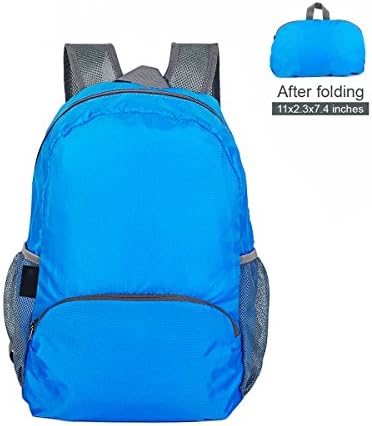 TONPAR 20L Lightweight Handy Weekend Daypack Waterproof Foldable Backpack Ultralight Packable Hiking School Casual Bag for Men Women Girls Unisex College School Traveling, Blue