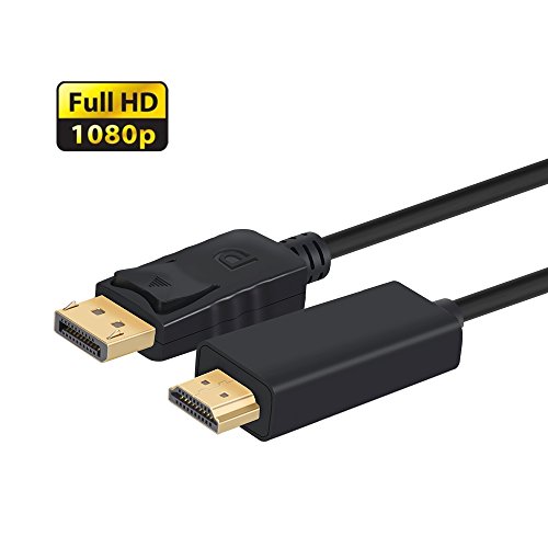 ELUTENG DP HDMI Adapter 1.8m DisplayPort auf HDMI Kabel 1080P Full HD DisplayPort to HDMI Cable 3D HDCP Stecker an Stecker DP HDTV Konverter für PC & MAC / Notebook