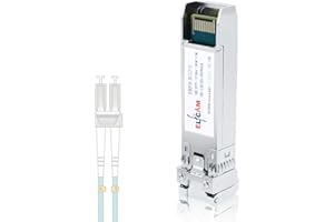 Elfcam® - Módulo transceptor de Fibra óptica 10Gb SFP+, Conector LC/UPC DM (OM3/OM4), 10GBase-SR SFP+, 850nm DDM 300M, Compatible con Freebox Ultra,Pack de 1
