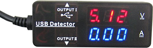 Yeeco DC 3.2-10V 0-3A Dual USB Output Charging Detector Digital LED Amperemeter Voltmeter Spannung Strom Guage Amp Volt Ampere-Anzeige