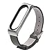 Produktbild Altsommer Armband Leder für Xiaomi Miband 3 Armband Fashion Business Leder Ersatz Armband Armband Armband Metall Schnalle Sport Bügel Armband Leder Armband für Damen Herren (Grau)