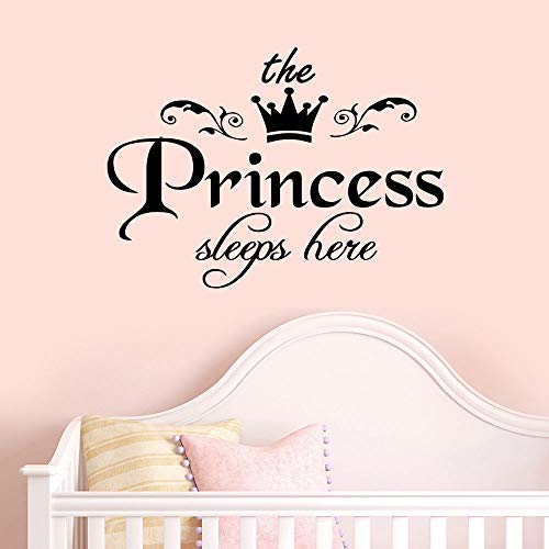 Preisvergleich Produktbild Babyzimmer Wandtattoo Abnehmbare Prinzessin Vinyl Wandtattoos Schläft Baby Kinder Mädchen Quote Wandaufkleber Kunstwand Decor-30x42 cm