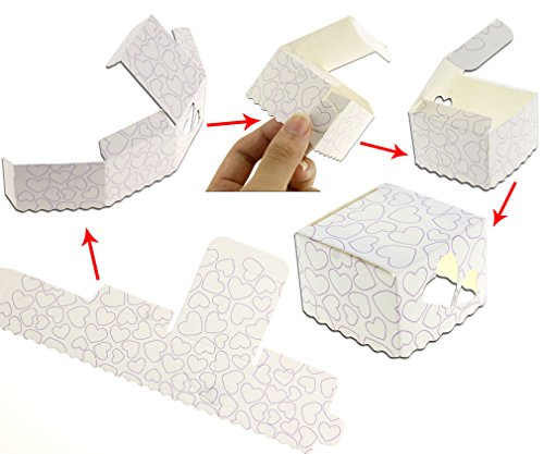 100x Kreative Herz-Entwurf Hochzeit Party Gastgeschenk Box Kartonagen Schachtel Lila - 4