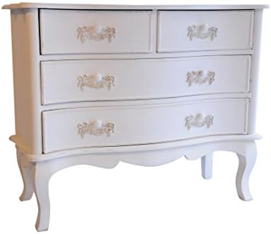 Shabby Chic, Vintage, French Furniture, Ivory Bedroom, Bedroom Chest, 4 Drawers (Ivory)