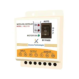 Kreena Technologies Fully Automatic Water Level Controller and Indicators with 3 Sensors (Suitable for 0.1 to 2 Hp Motor)