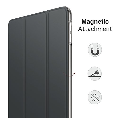 MoKo Hülle für iPad Pro 10.5 Zoll 2017 – PU Leder Tasche Schutzhülle Schale Smart Case mit Translucent Rücken Deckel, mit Auto Schlaf / Wach Funktion und Stanfunktion für Apple iPad Pro 10.5 Tablet, Space Grau - 8