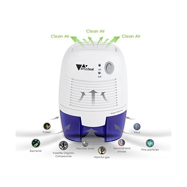 Amzdeal Dehumidifier 500ml Mini Portable Moisture Absorber Compact Air Dehumidifier for Home Bedroom Kitchen Caravan Office Garage( 250ml/24h ) - Image 7