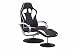 Produktbild CAVADORE TV-Sessel RACER, Verstellbarer Relax Sessel mit Hocker im Rennfahrer-Design, Lederimitat Schwarz mit Apllikation weiß, Gamer-Sessel mit ergonomischer Rückenlehne, 360° drehbar, 82 x 69 x 108 cm (T x B x H)